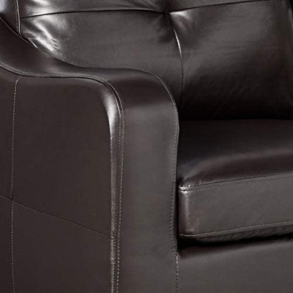 Bobkona Spencer Bonded Leather 2Piece Sofa & Loveseat Set in Espresso