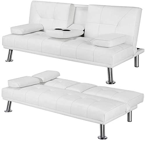 White Futon Sofa Bed Sleeper Sofa Modern