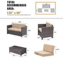 Load image into Gallery viewer, 5 Piece Conversation Set Wicker Sectional
