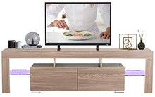 Load image into Gallery viewer, Modern TV Stand with LED Lights, 63 Inch TV Stand with 2 Drawers and Shelves
