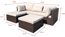 Load image into Gallery viewer, 3 Piece Patio PE Wicker Rattan Corner Sofa Set
