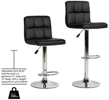 Load image into Gallery viewer, Black Square Design Modern Barstools Set Of 2
