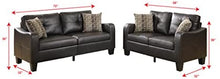 Load image into Gallery viewer, Bobkona Spencer Bonded Leather 2Piece Sofa &amp; Loveseat Set in Espresso
