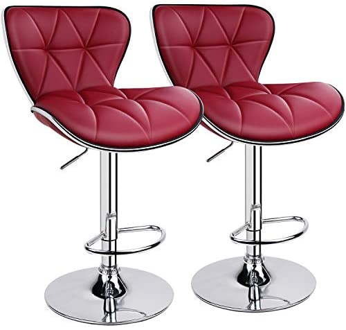 Leopard Shell Back Adjustable Swivel Bar Stools 2/1  Multi Color Chairs