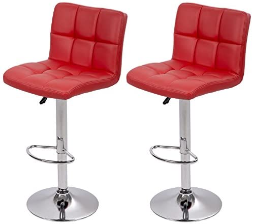 Set of 2 modern square leather adjustable bar online stools