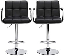 Load image into Gallery viewer, Black Square Design With Arms Barstools Set Of 2
