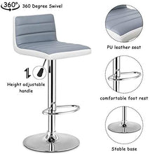 Load image into Gallery viewer, Gray With White Square Design Modern Barstools Set Of 2
