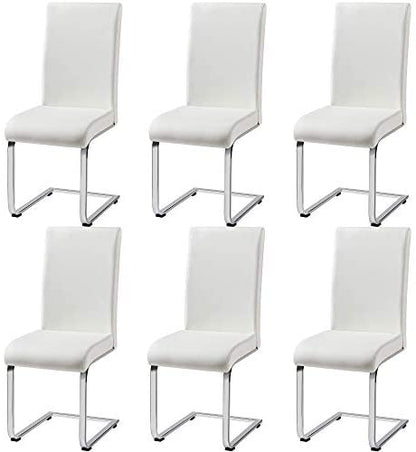 6pcs Modern White Dining Chairs