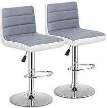 Load image into Gallery viewer, Gray With White Square Design Modern Barstools Set Of 2
