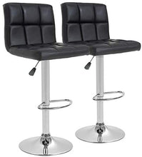 Load image into Gallery viewer, Black Square Design Modern Barstools Set Of 2
