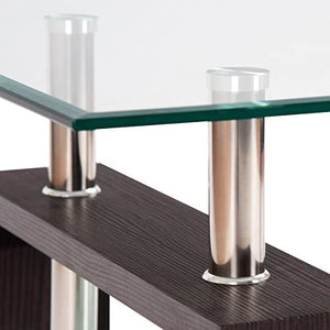 Rectangle Glass Coffee Table, Clear Top