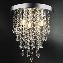 Load image into Gallery viewer, 3 Lights Mini Crystal Flushmount Chandelier Fixture
