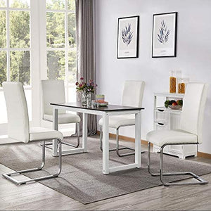 4pcs Modern White Dining Chairs Armless