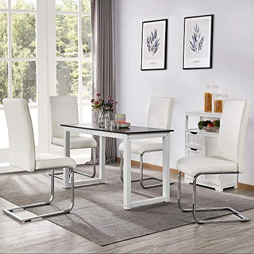 4pcs Modern White Dining Chairs Armless