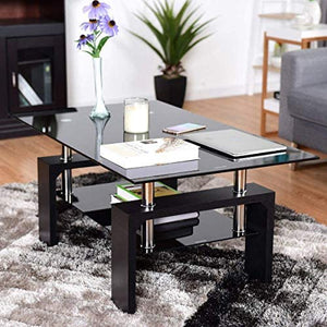 White Legs  Highlight Glass Top Cocktail Coffee Table with Wooden Legs