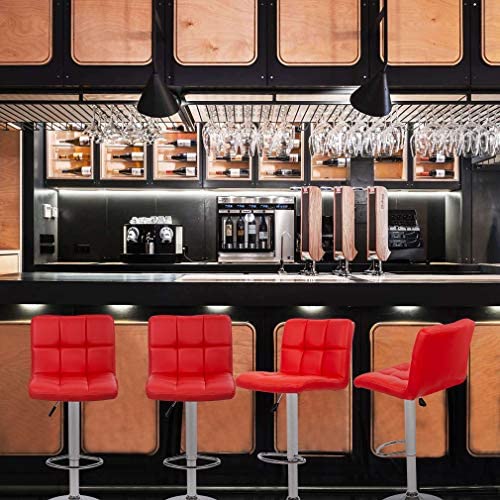 Red Square Design Modern Barstools Set Of 2