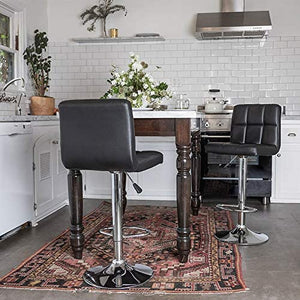 Black Square Design Modern Barstools Set Of 2