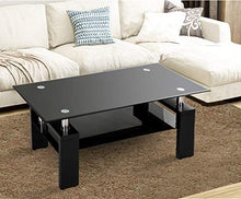 Load image into Gallery viewer, White Legs  Highlight Glass Top Cocktail Coffee Table with Wooden Legs
