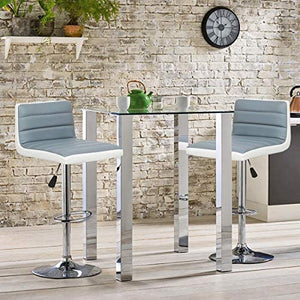 Gray With White Square Design Modern Barstools Set Of 2
