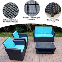 Load image into Gallery viewer, 5 Piece Patio Outdoor Furniture Blue Couch Cushion
