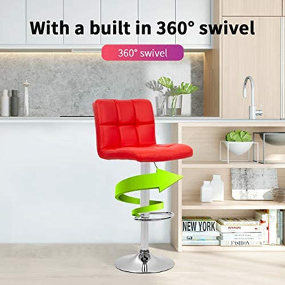 Red Square Design Modern Barstools Set Of 2