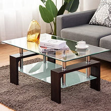Load image into Gallery viewer, Rectangle Glass Coffee Table, Clear Top
