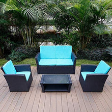 Load image into Gallery viewer, 5 Piece Patio Outdoor Furniture Blue Couch Cushion
