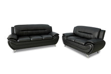 Load image into Gallery viewer, 2Pcs Black Sofa And Loveseat

