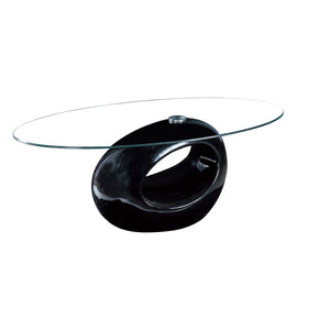 Black Oval Base Coffee Table
