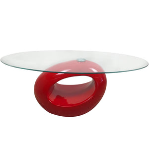 Red Oval Base Coffee Table