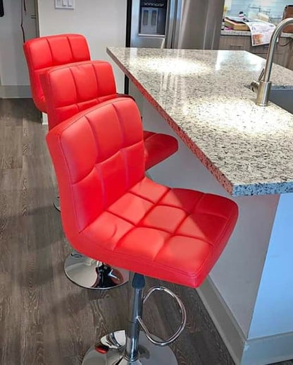 Red Square Design Modern Barstools Set Of 2
