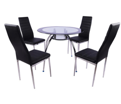 Black Delphi 5Pcs Dining Set