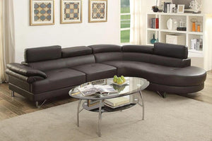 Brown  Expresso F6969 Rounded End Sectional
