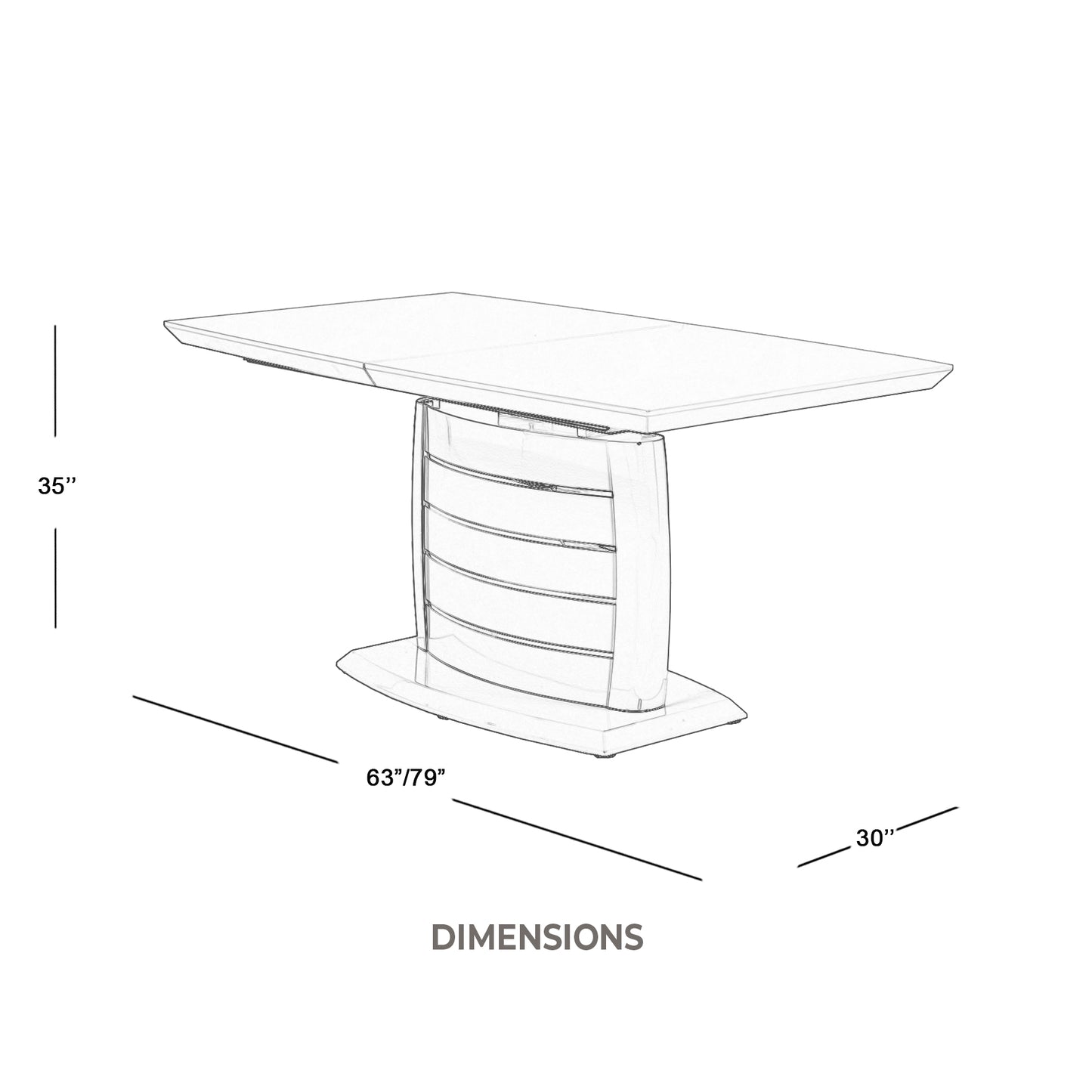 Grey Contemporary Extendable Dining Table, Chrome Stripes Detail, High Gloss OU-45 GREY