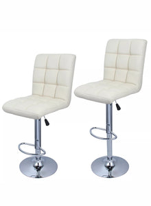 Set of 2 Modern Bar Stools Leather Hydraulic Swivel Dinning Chair Pair Barstools