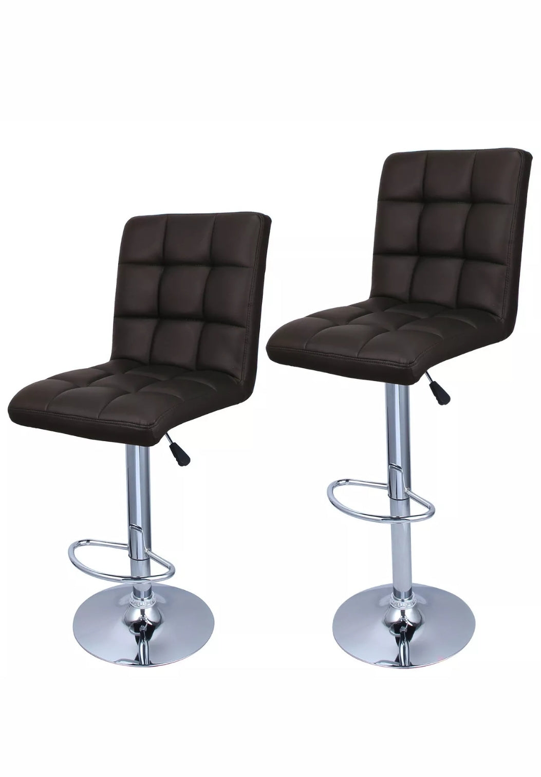 Set of 2 Modern Bar Stools Leather Hydraulic Swivel Dinning Chair Pair Barstools