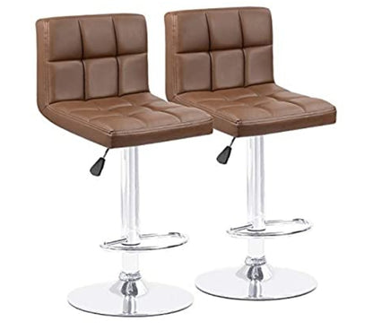 Light Brown Square Design Modern Barstools Set Of 2