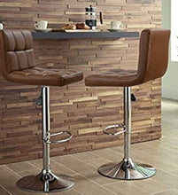 Load image into Gallery viewer, Light Brown Square Design Modern Barstools Set Of 2
