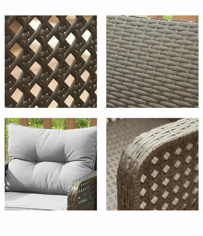 5 Pcs Patio Rattan Wicker Sofa Set Yard Garden Furniture Outdoor Sectional Couch