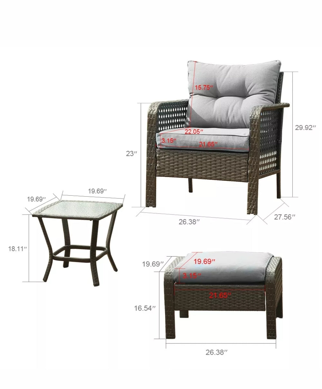 5 Pcs Patio Rattan Wicker Sofa Set Yard Garden Furniture Outdoor Sectional Couch