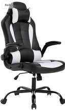 Load image into Gallery viewer, PU Leather Executive High Back Computer Chair for Adults Women Men, Black and White
