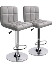 Load image into Gallery viewer, Light Gray Square Design Modern Barstools Set Of 2

