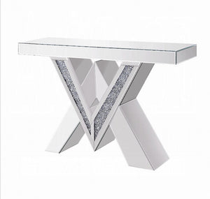 Noralie Console Table - 90444 - Mirrored & Faux Diamonds
