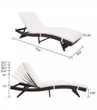 Load image into Gallery viewer, Ratton Adjustable Chaise Lounge Chair Patio Beach Wicker
