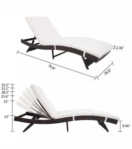 Ratton Adjustable Chaise Lounge Chair Patio Beach Wicker
