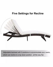 Load image into Gallery viewer, Ratton Adjustable Chaise Lounge Chair Patio Beach Wicker
