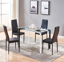 Load image into Gallery viewer, 4 Pcs Chairs Glass Dining Table Metal Leg
