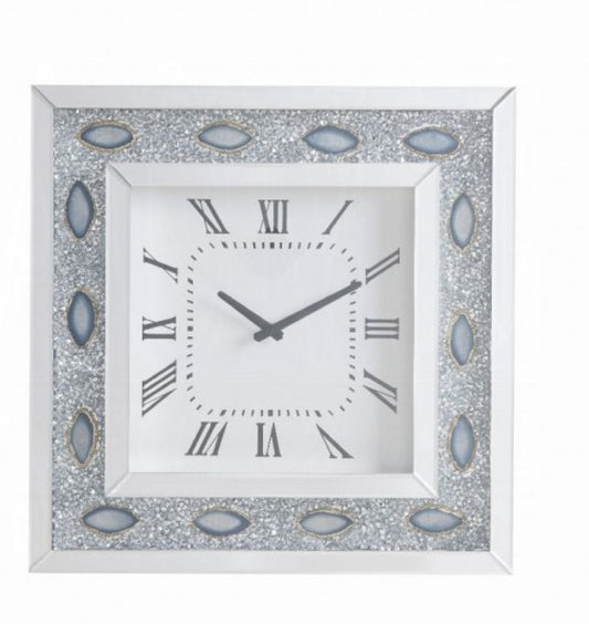 Sonia Wall Clock - 97047 - Mirrored & Faux Agate
