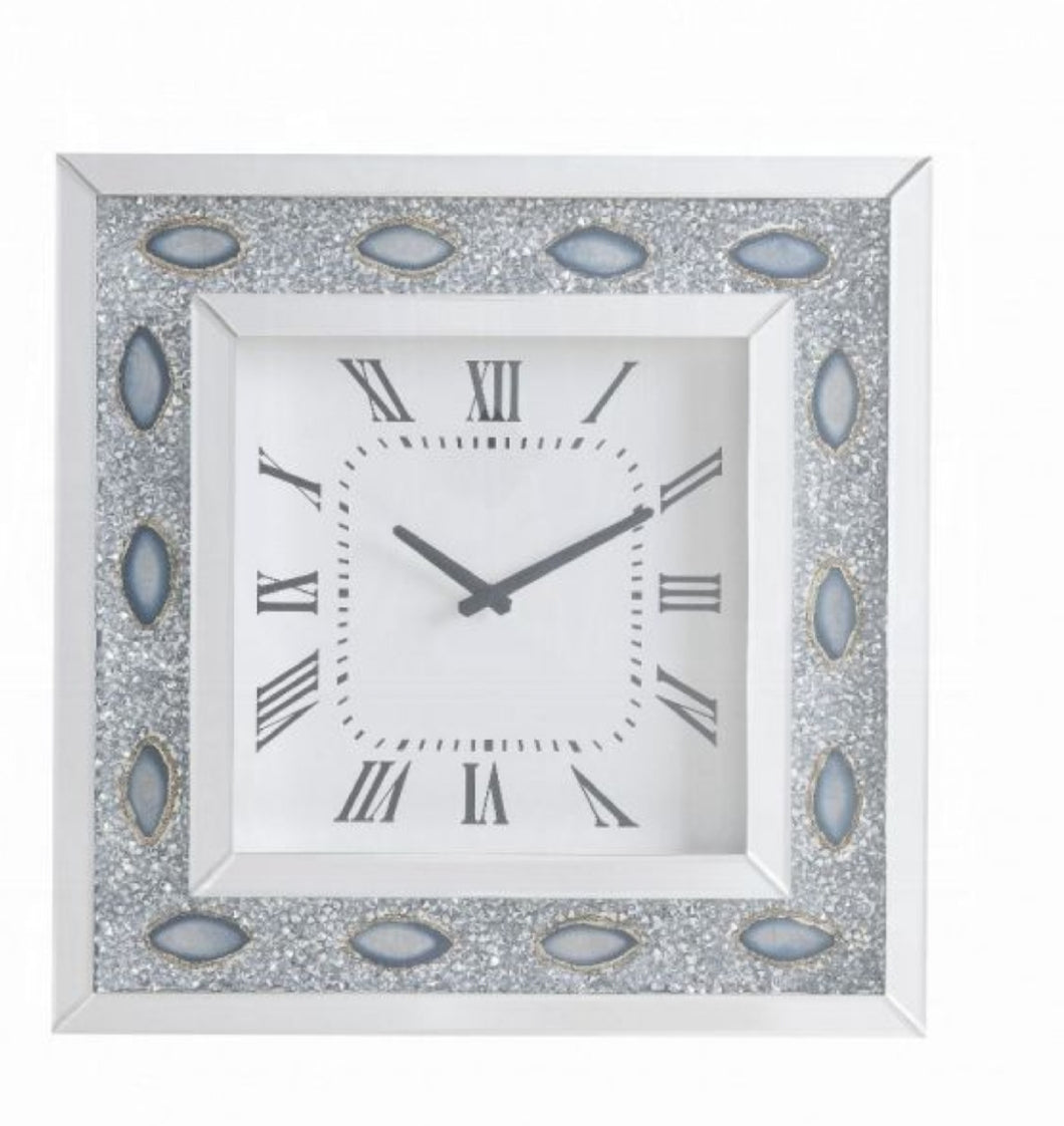 Sonia Wall Clock - 97047 - Mirrored & Faux Agate