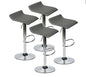 Set of 4 Adjustable Swivel Barstools, PU Leather with Chrome Base, Gaslift Pub Counter Chairs,Grey
